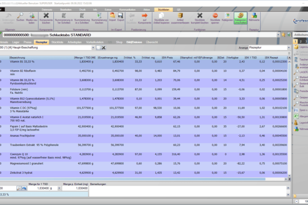 Professional ERP_NEM_Rezeptur Professional ERP Rezeptur