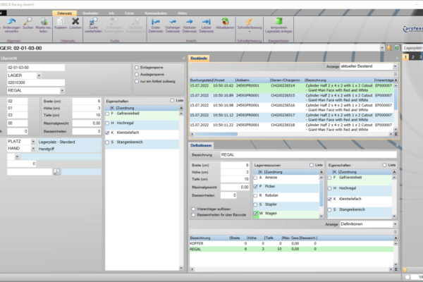 Seite102_Lagerplätze Lagerplätze in Professional ERP für die digitale Logistik